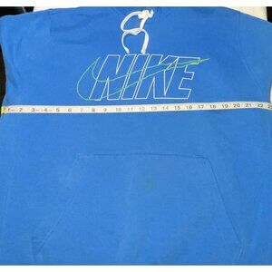 Nike 2~Piece Blue Hooded Jogging Suit Drawstring Pockets Elastic Ankle LARGE